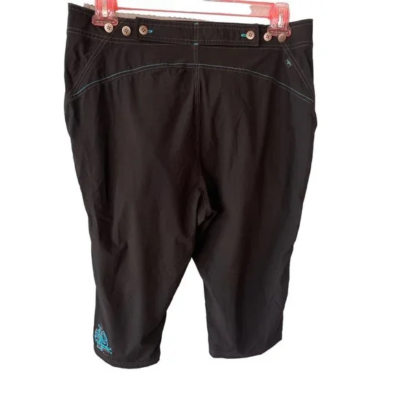 Novara Cycling Pants Crop Large Women's Capri Padded Liner Black Embroidered - Picture 3 of 16